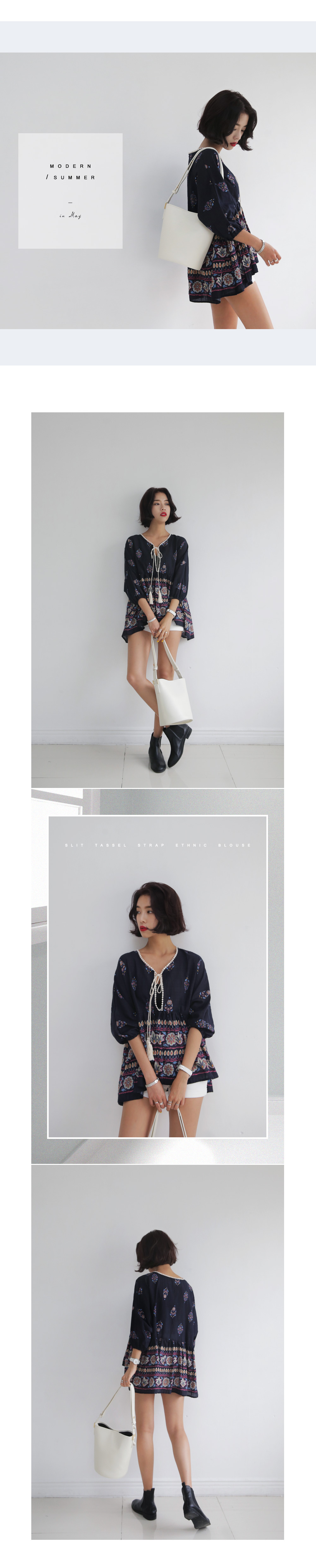 フラワーエスニックネックストラップミニワンピース・全2色 | DHOLIC | 詳細画像2