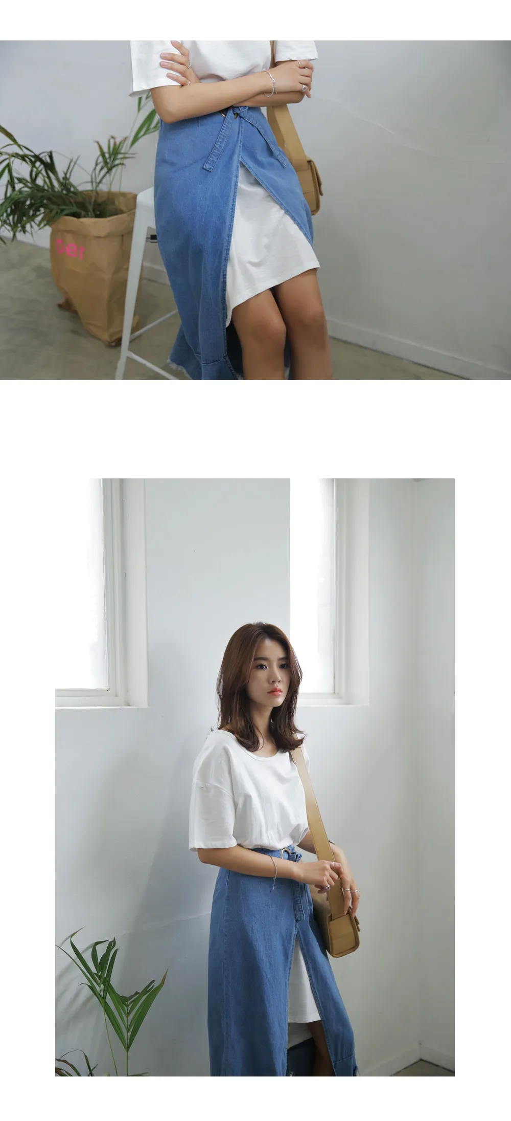 Tシャツワンピ&デニムラップスカートSET・全2色 | DHOLIC | 詳細画像5