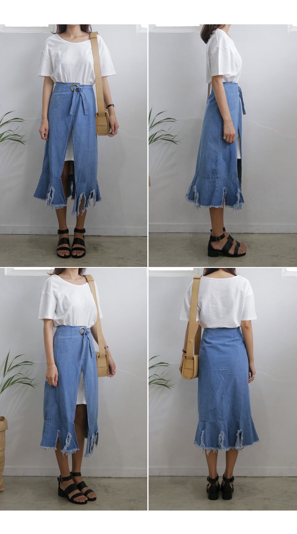 Tシャツワンピ&デニムラップスカートSET・全2色 | DHOLIC | 詳細画像6