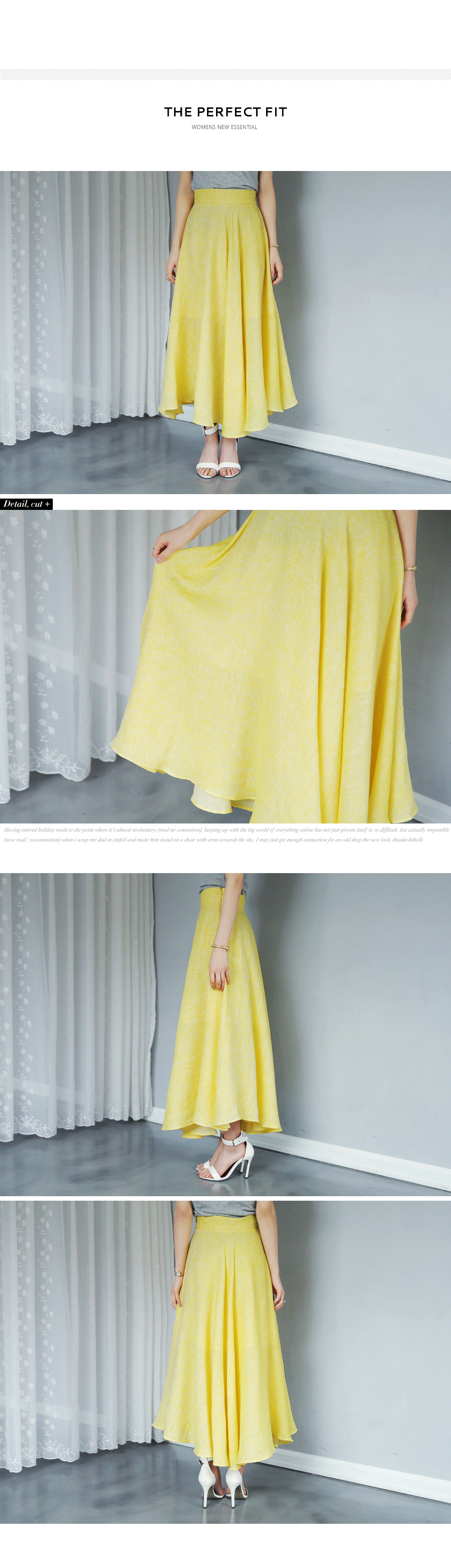 リネン素材フレアマキシ丈スカート・全4色 | DHOLIC PLUS | 詳細画像2