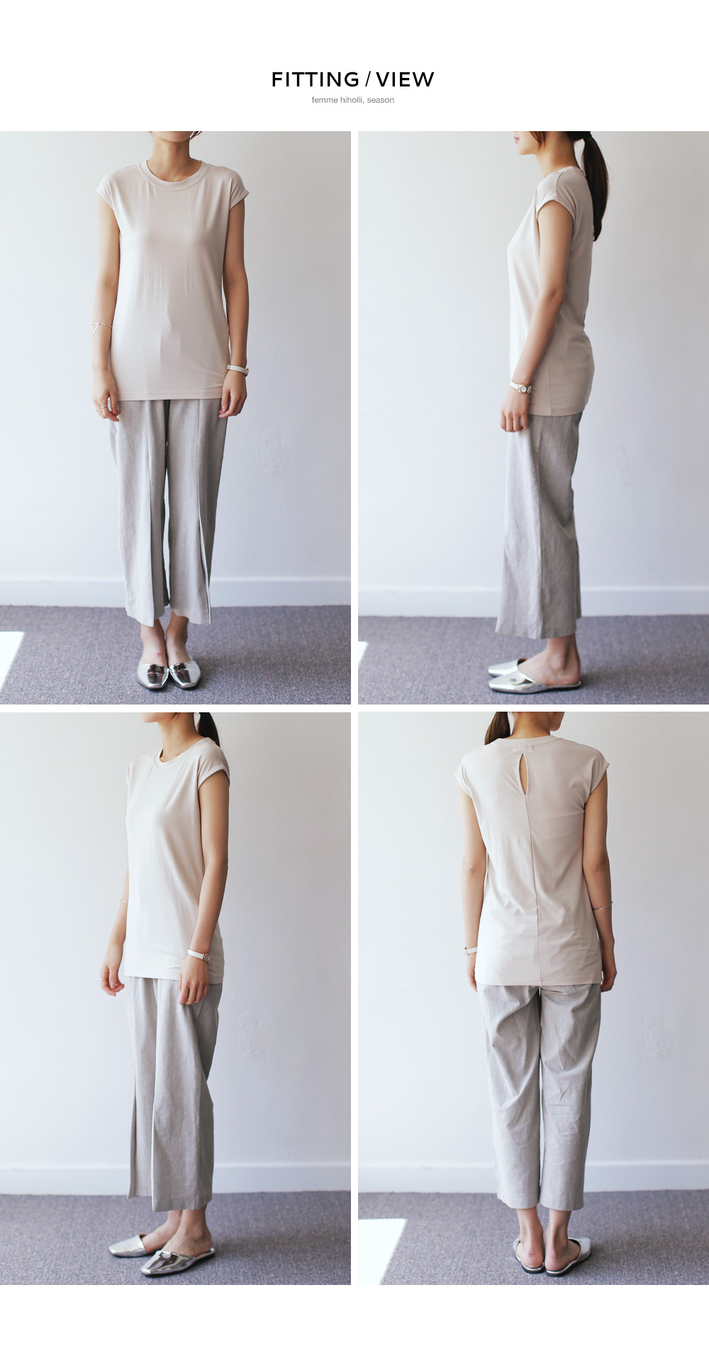 バックスリットフレンチスリーブTシャツ・全5色 | DHOLIC PLUS | 詳細画像5