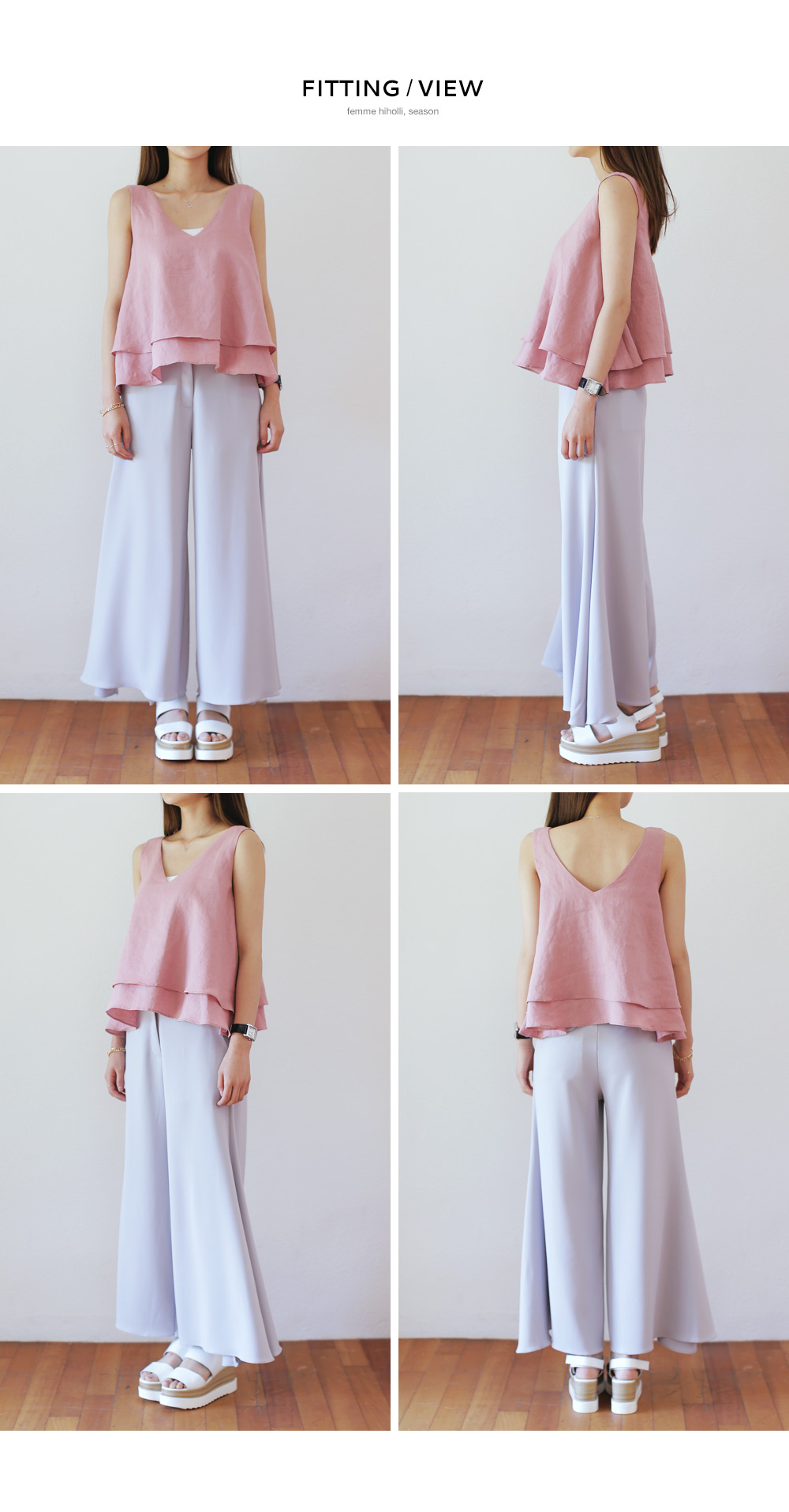 リネン素材ティアードスリーブレスブラウス・全3色 | DHOLIC PLUS | 詳細画像6