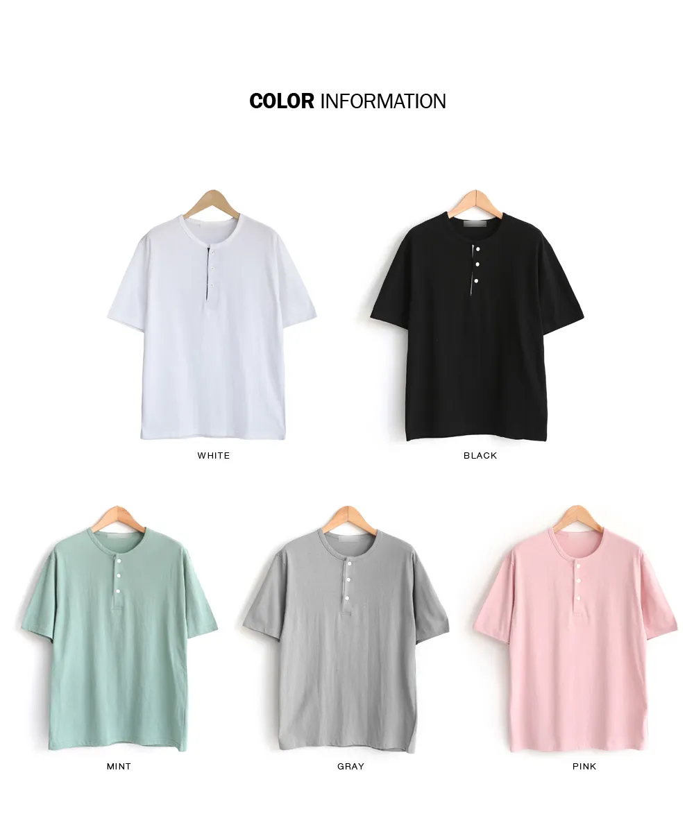 5COLORSヘンリーネックTシャツ・全5色 | 詳細画像2