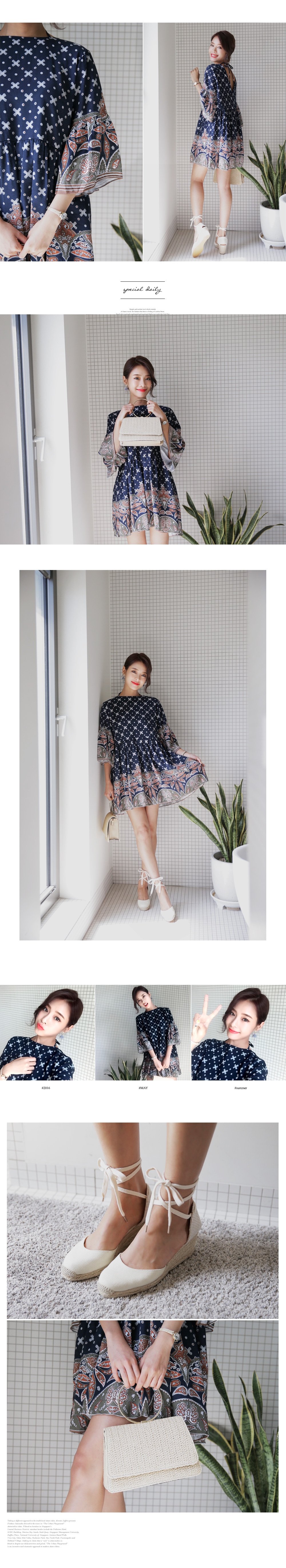 オープンバック2TYPEエスニックワンピース・全3色 | DHOLIC | 詳細画像2