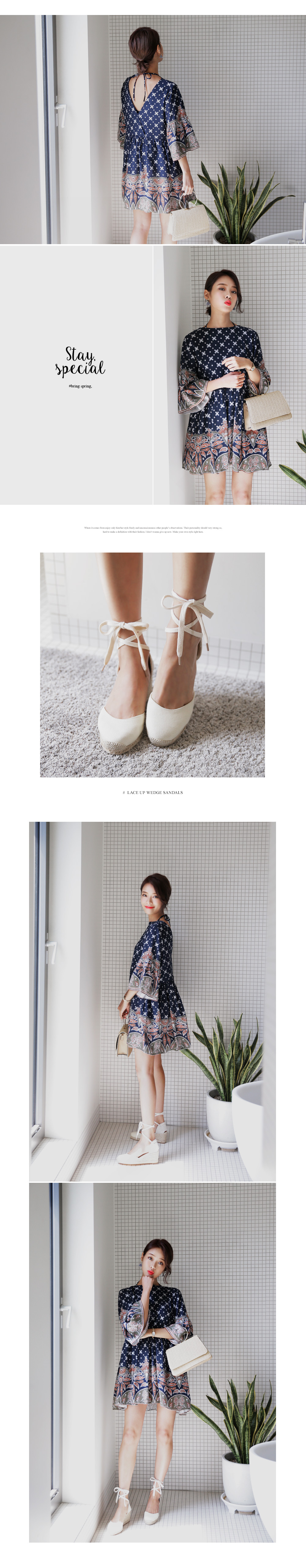 オープンバック2TYPEエスニックワンピース・全3色 | DHOLIC | 詳細画像3