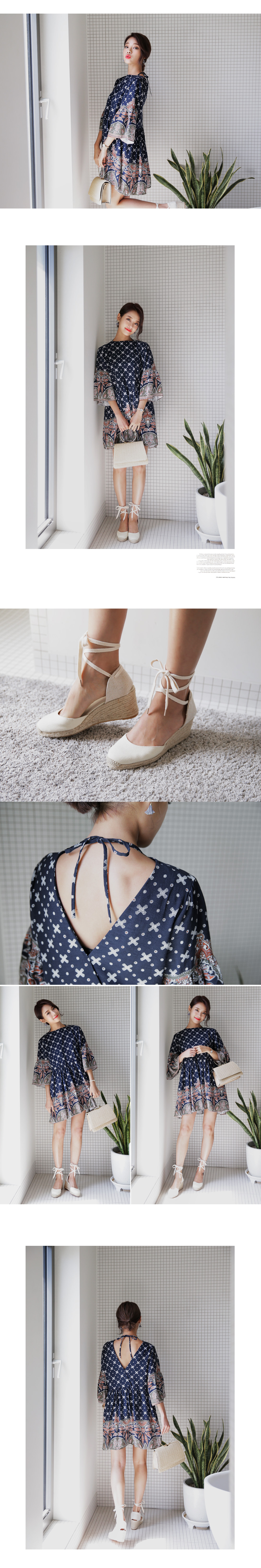 オープンバック2TYPEエスニックワンピース・全3色 | DHOLIC | 詳細画像4