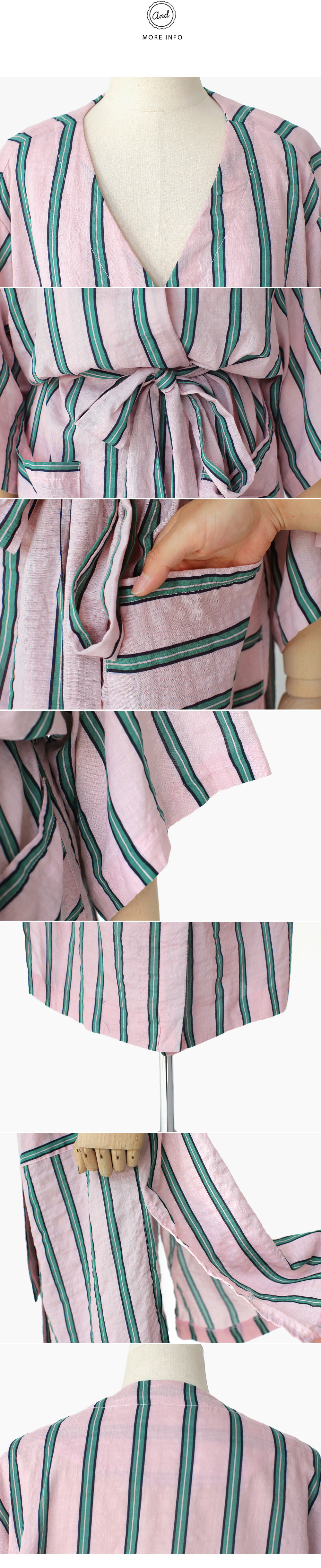 2WAYストラップSETストライプロングガウン・全2色 | DHOLIC | 詳細画像6