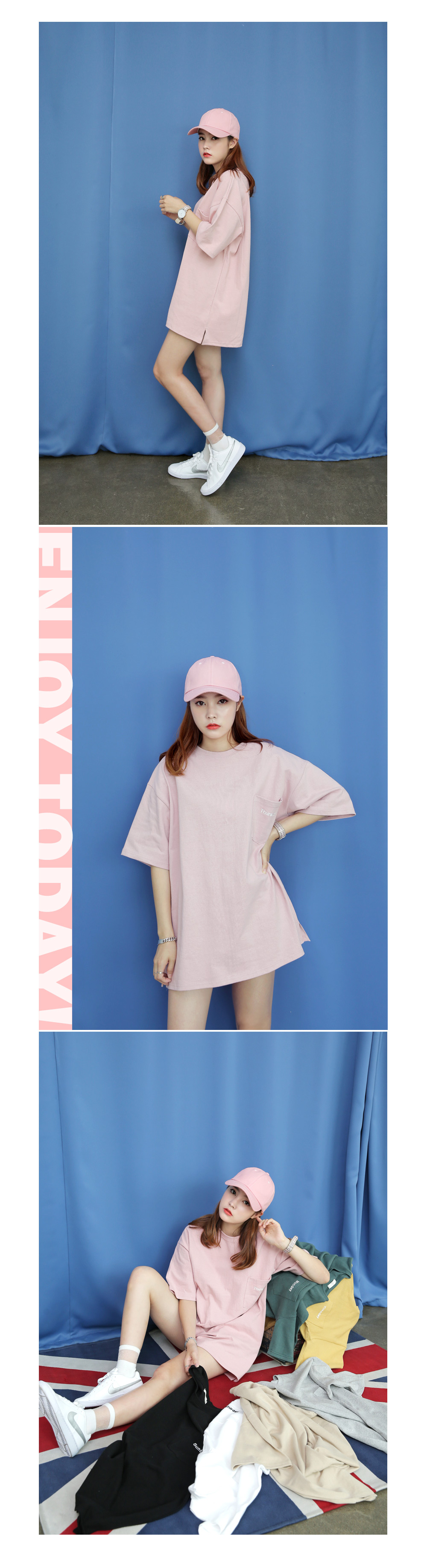 ユニークレタリング刺繍ビックTシャツ・全7色 | DHOLIC | 詳細画像3