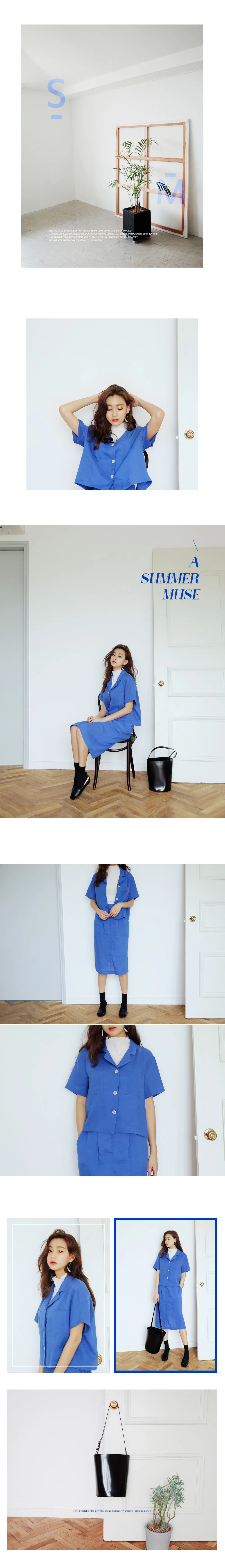 クロップドリネンシャツ&スリットスカートSET・全2色 | DHOLIC | 詳細画像2