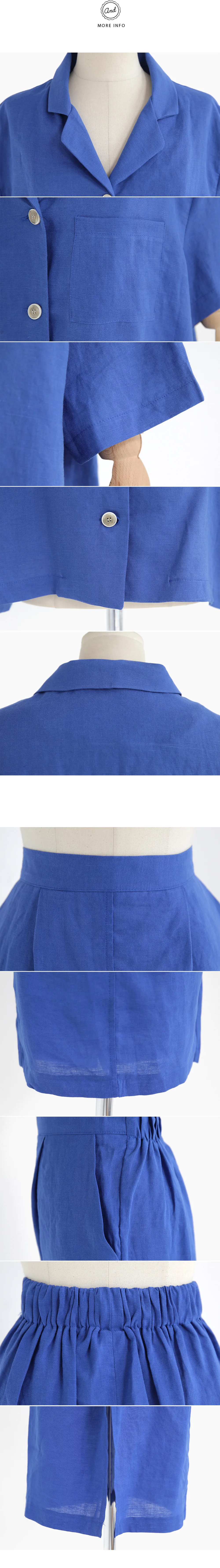 クロップドリネンシャツ&スリットスカートSET・全2色 | DHOLIC | 詳細画像7