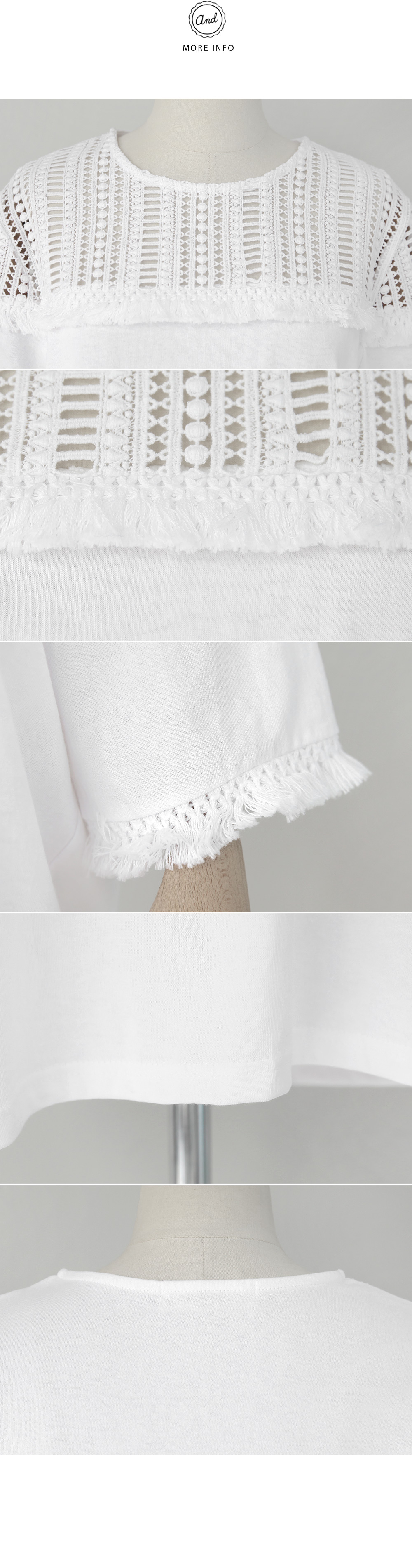 レースフリンジディテールTシャツ・全2色 | DHOLIC | 詳細画像6