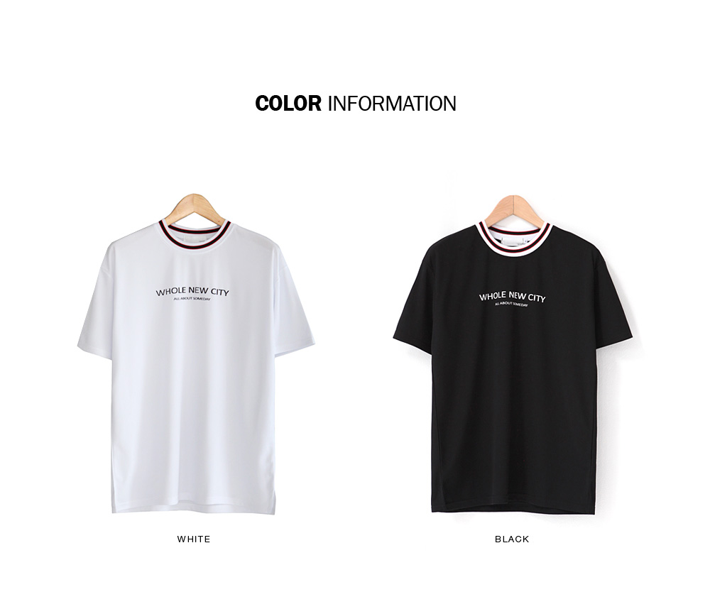 英字レタリングラインネックTシャツ・全2色 | 詳細画像2