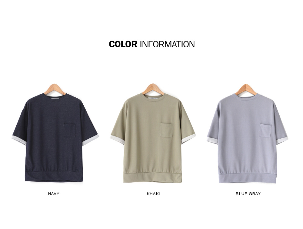 ロールアップスリーブワンポケットTシャツ・全3色 | 詳細画像2