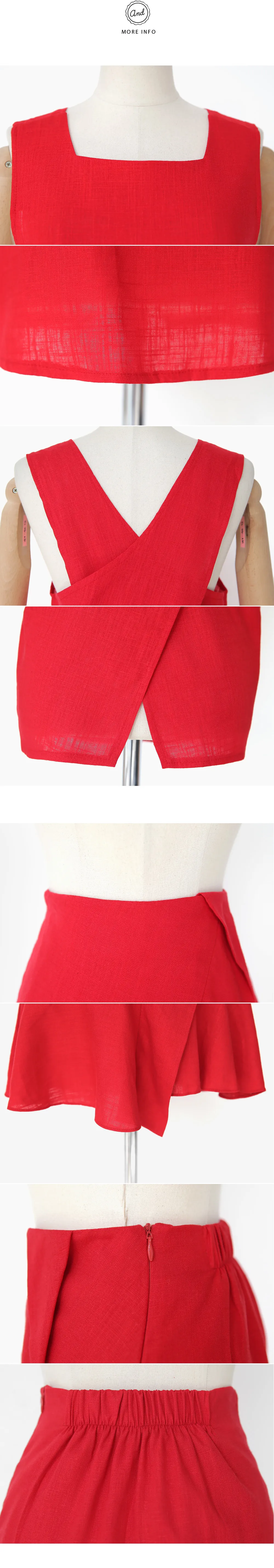 クロスバックスリーブレス&フレアラップスカートSET・全3色 | DHOLIC | 詳細画像8