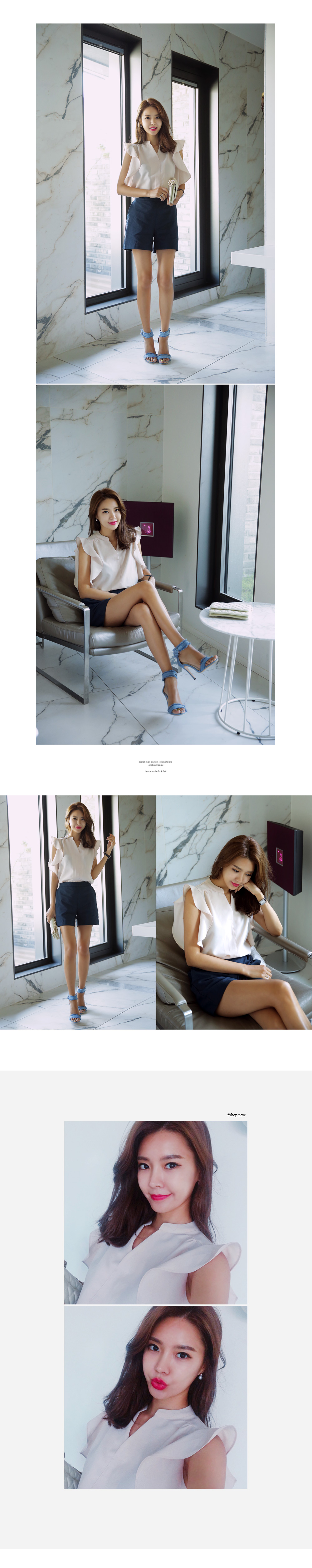 <font color=red><b>**雑誌steady.9月号掲載**</b></font>スリーブレスラッフルスキッパーブラウス・全4色 | DHOLIC | 詳細画像5