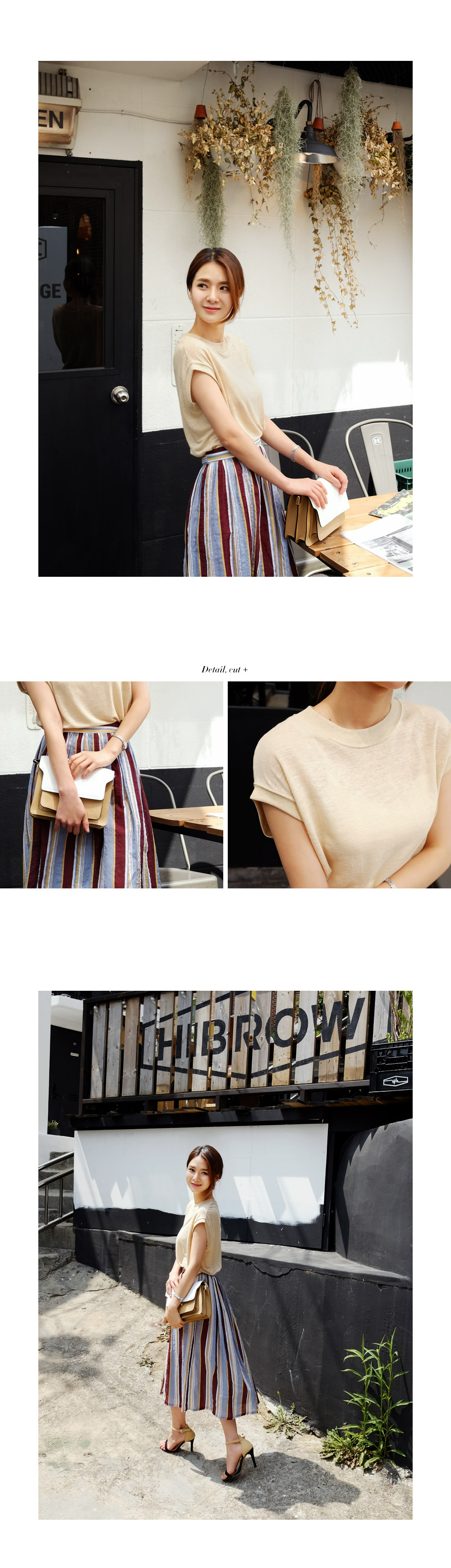 リネン混フレンチスリーブTシャツ・全4色 | DHOLIC PLUS | 詳細画像4