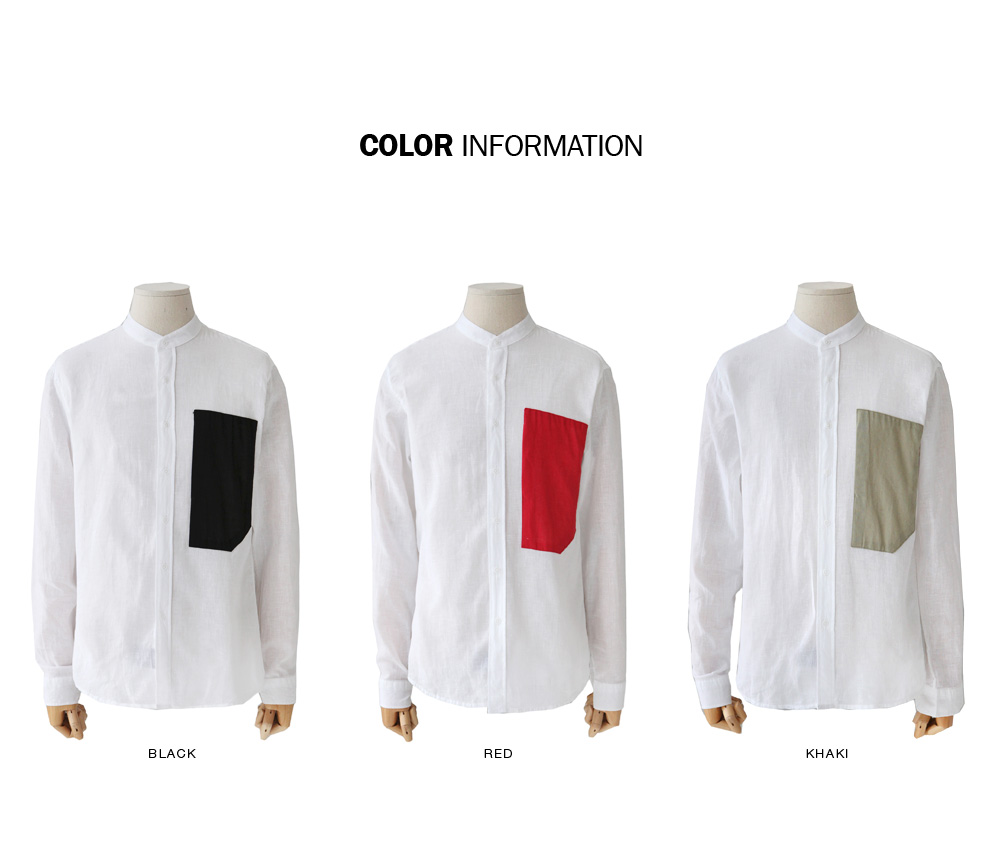カラーブロックバンドカラーシャツ・全3色 | 詳細画像2