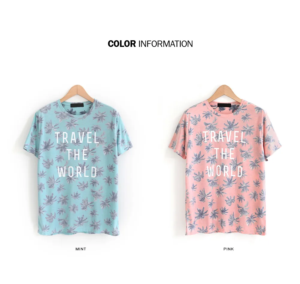 パームツリーパターンレタリングTシャツ・全2色 | 詳細画像2