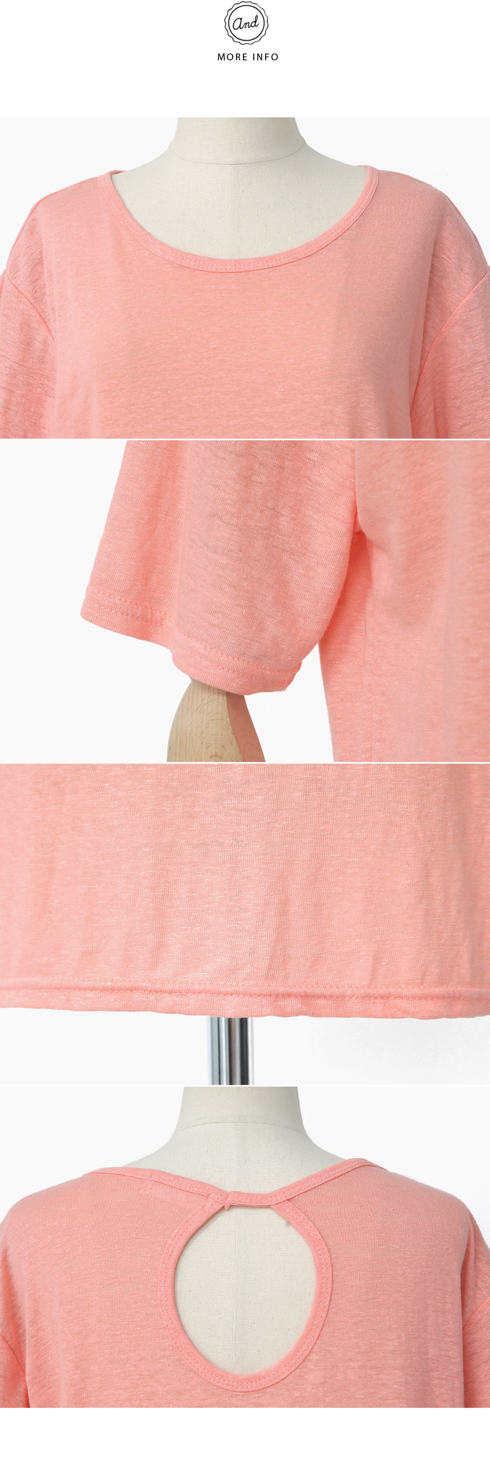 リネン混バックホールポイントTシャツ・全4色 | DHOLIC | 詳細画像7