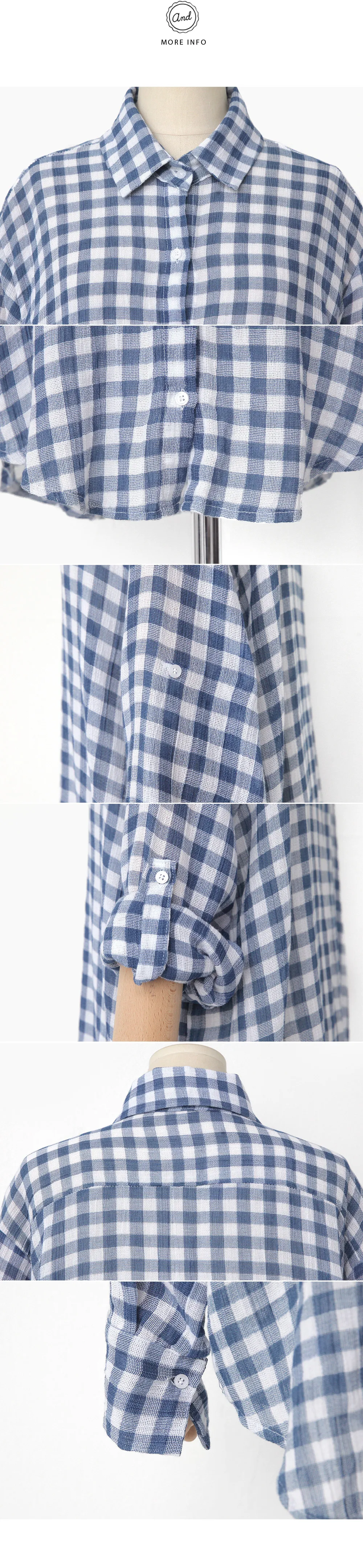 オーバーサイズギンガムチェックシャツ・全2色 | DHOLIC | 詳細画像7