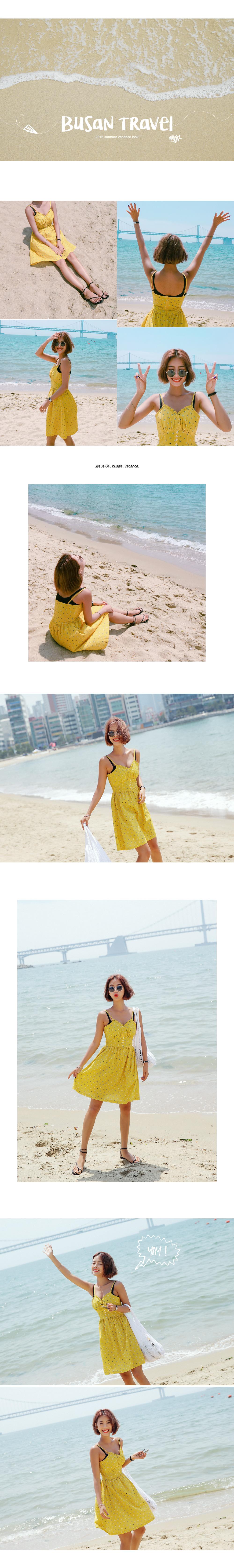 ネックフリルフラワービスチェワンピース・全3色 | DHOLIC | 詳細画像2