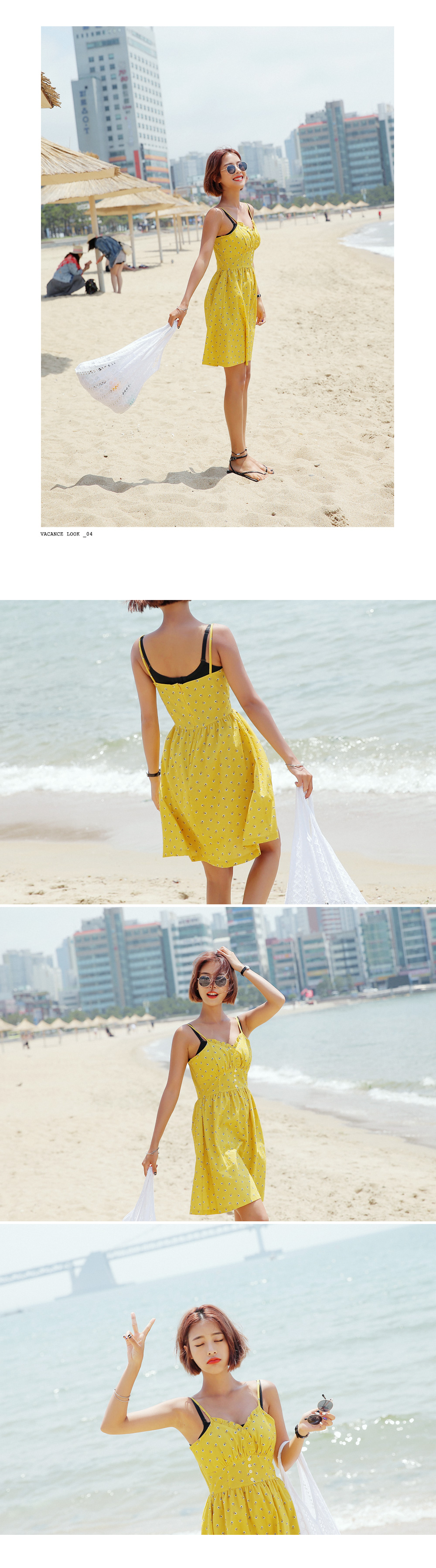 ネックフリルフラワービスチェワンピース・全3色 | DHOLIC | 詳細画像4