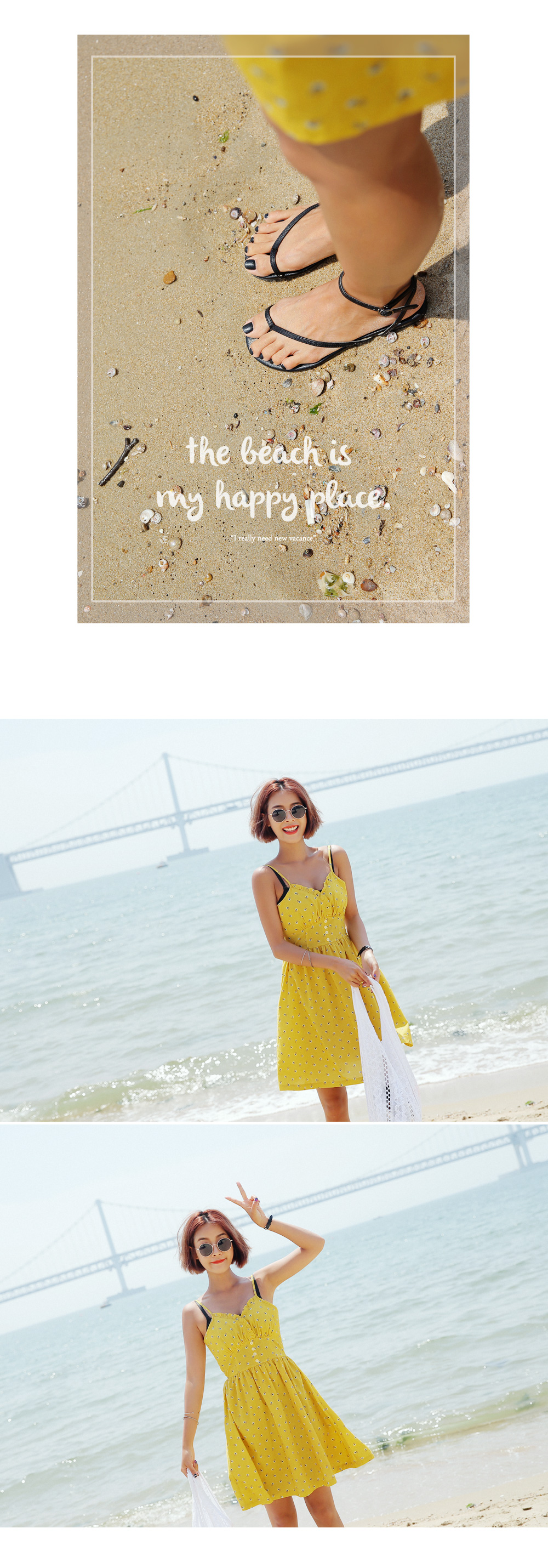 ネックフリルフラワービスチェワンピース・全3色 | DHOLIC | 詳細画像5