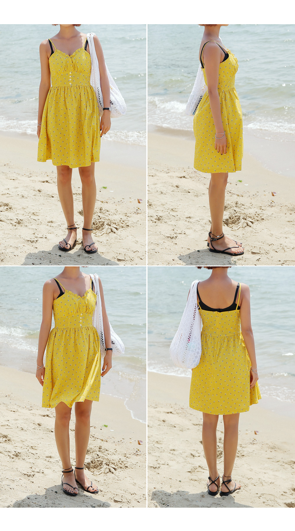 ネックフリルフラワービスチェワンピース・全3色 | DHOLIC | 詳細画像7