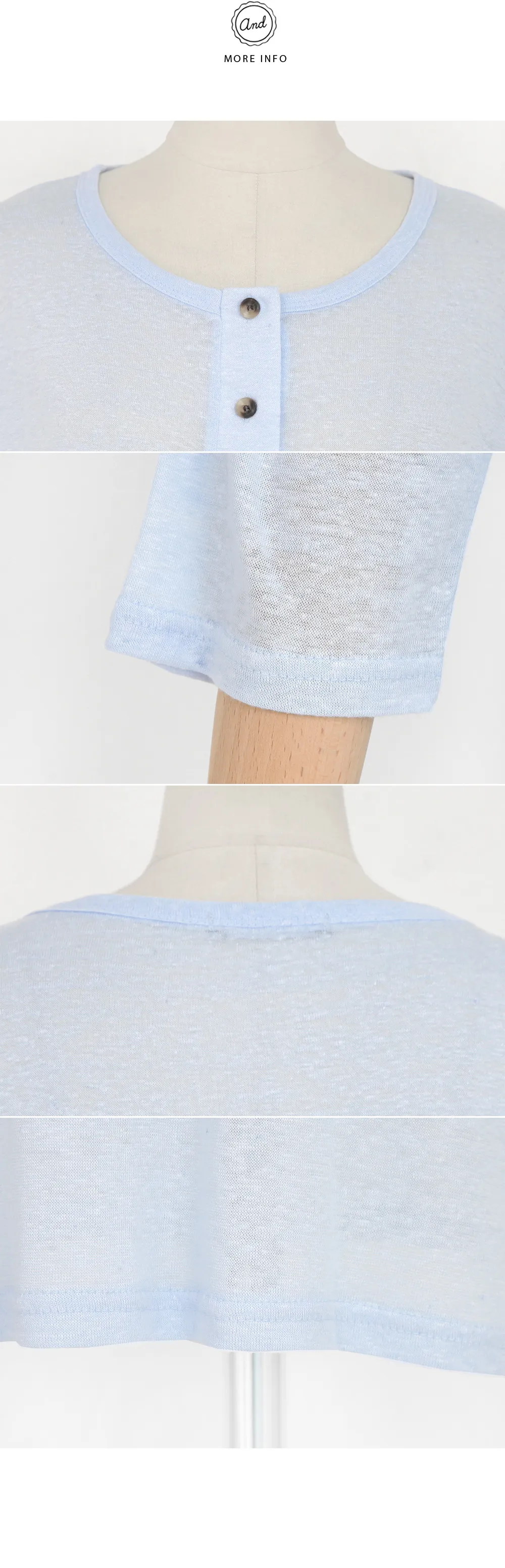 リネン混ヘンリーネックオーバーサイズTシャツ・全4色 | DHOLIC | 詳細画像6