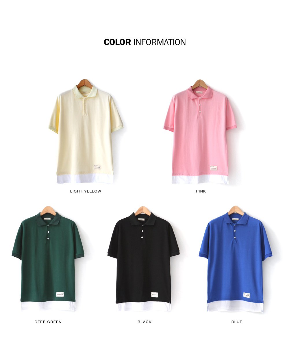 5COLORSレイヤードヘムポロシャツ・全5色 | 詳細画像2