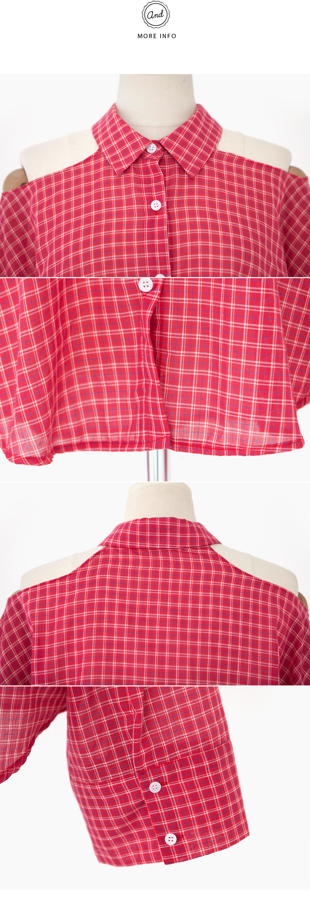 ショルダーカットアウトチェックシャツ・全2色 | DHOLIC | 詳細画像8