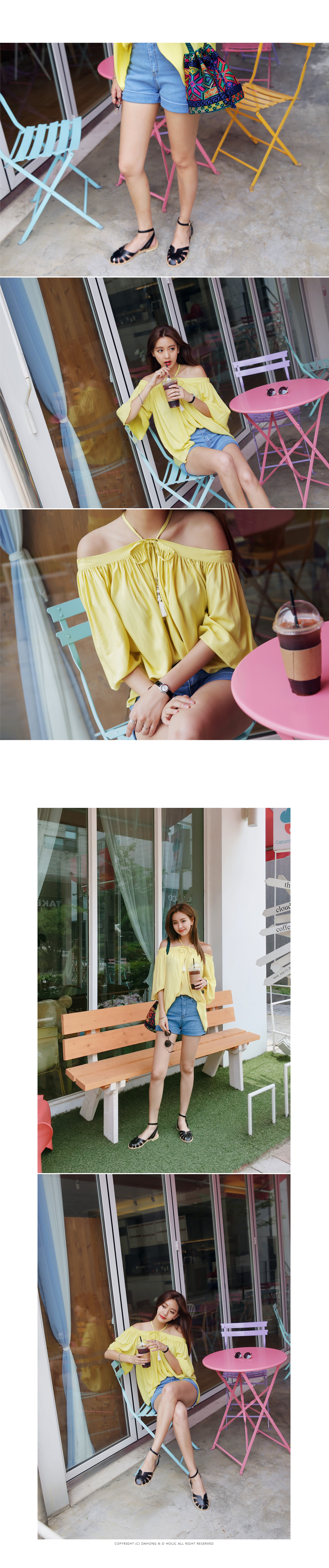 カットアウトアンクルストラップフラットサンダル・全3色 | DHOLIC | 詳細画像5