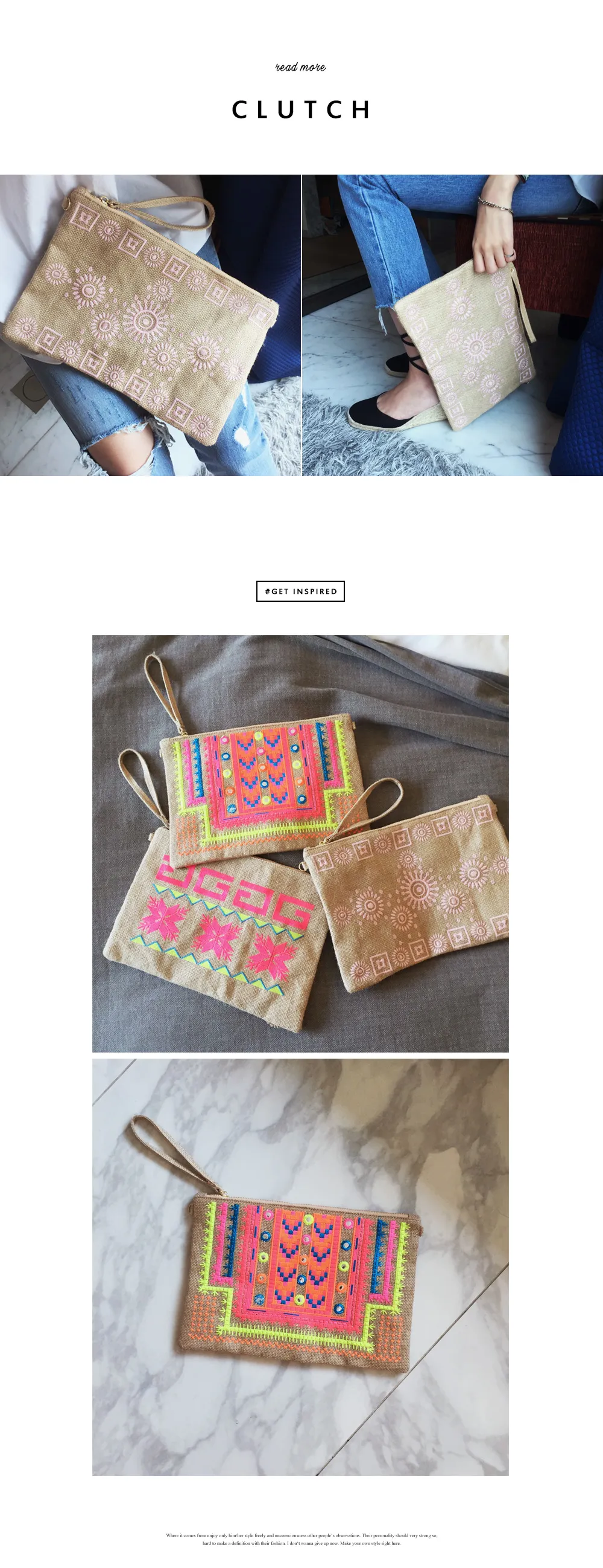 3TYPEネオンカラー刺繍リネンクラッチバッグ・全3色 | DHOLIC | 詳細画像2