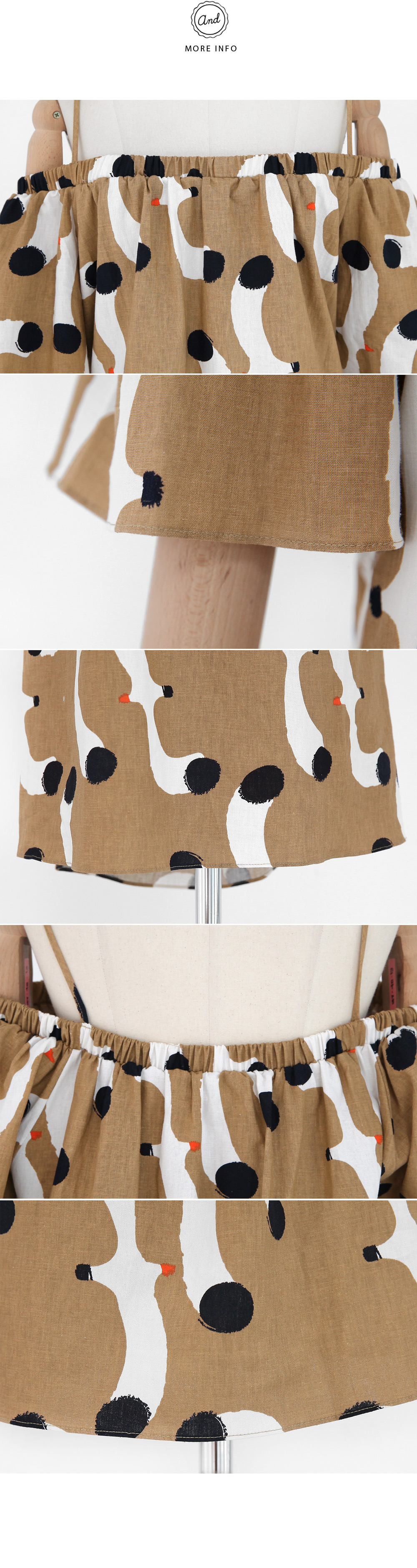 リネン混カモメプリントオフショルダーワンピース・全3色 | DHOLIC | 詳細画像6