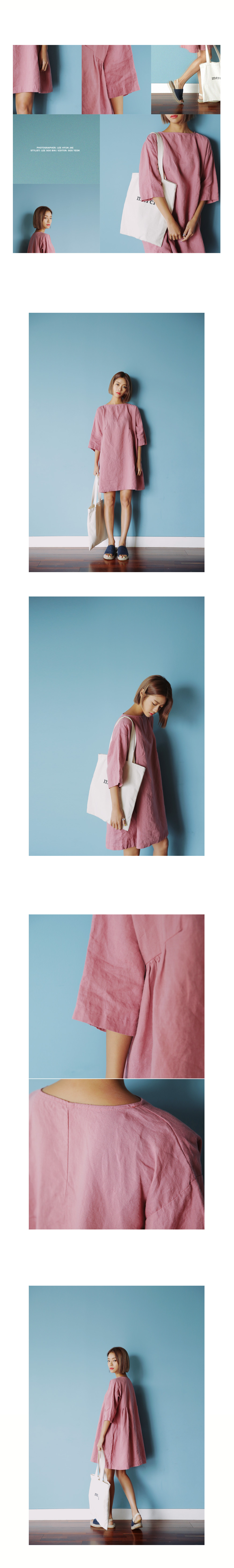 リネン素材オーバーサイズワンピース・全2色 | DHOLIC | 詳細画像2