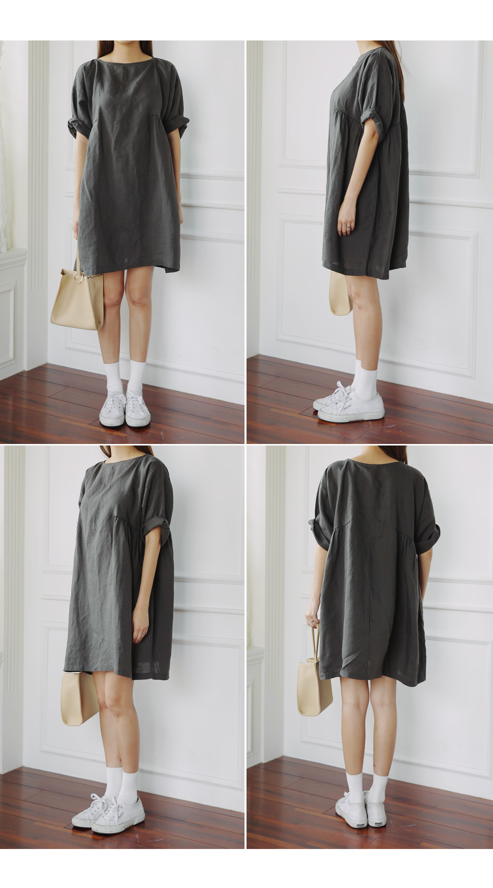 リネン素材オーバーサイズワンピース・全2色 | DHOLIC | 詳細画像6