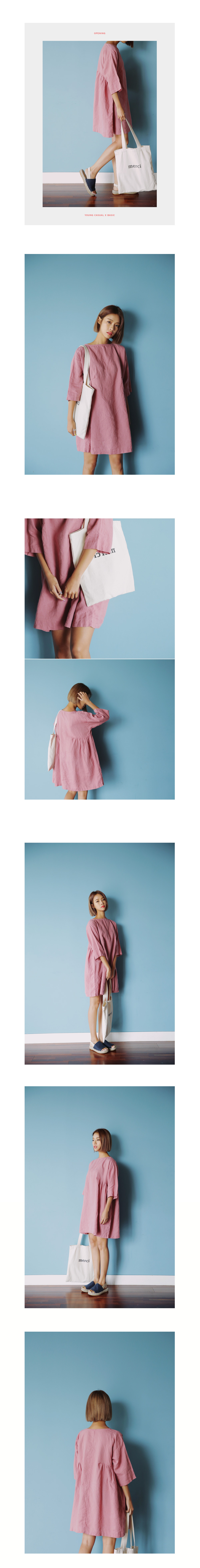 リネン素材オーバーサイズワンピース・全2色 | DHOLIC | 詳細画像3