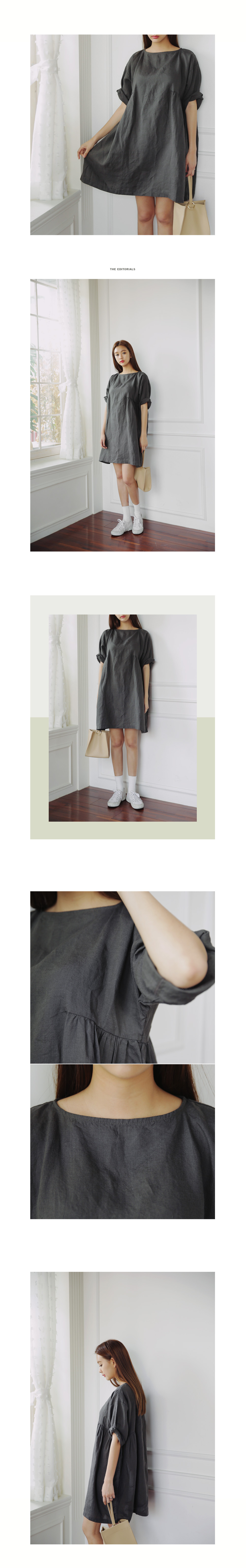 リネン素材オーバーサイズワンピース・全2色 | DHOLIC | 詳細画像4