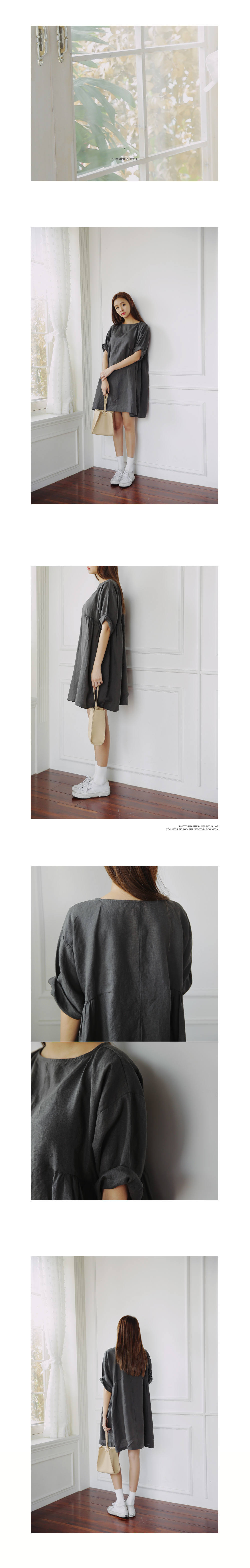 リネン素材オーバーサイズワンピース・全2色 | DHOLIC | 詳細画像5