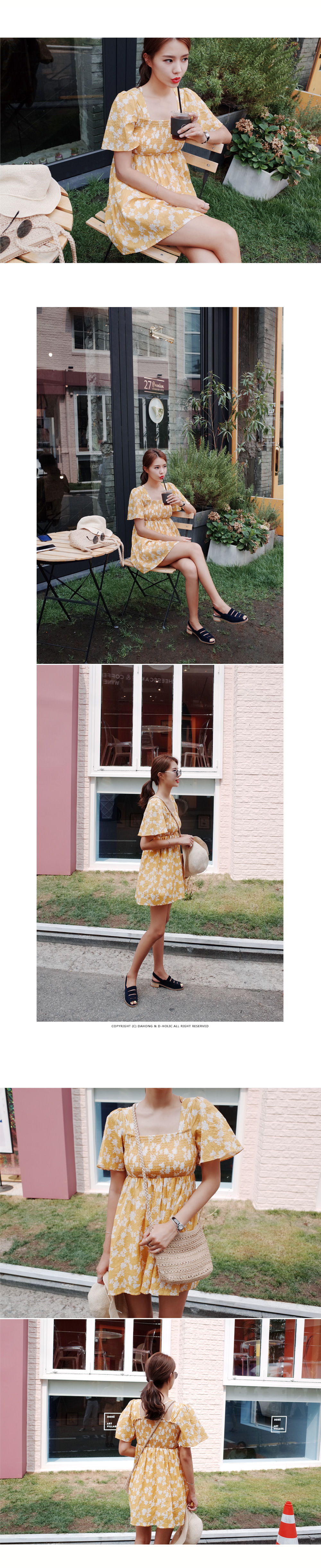 バッククロスストラップフラワーワンピース・全2色 | DHOLIC | 詳細画像4