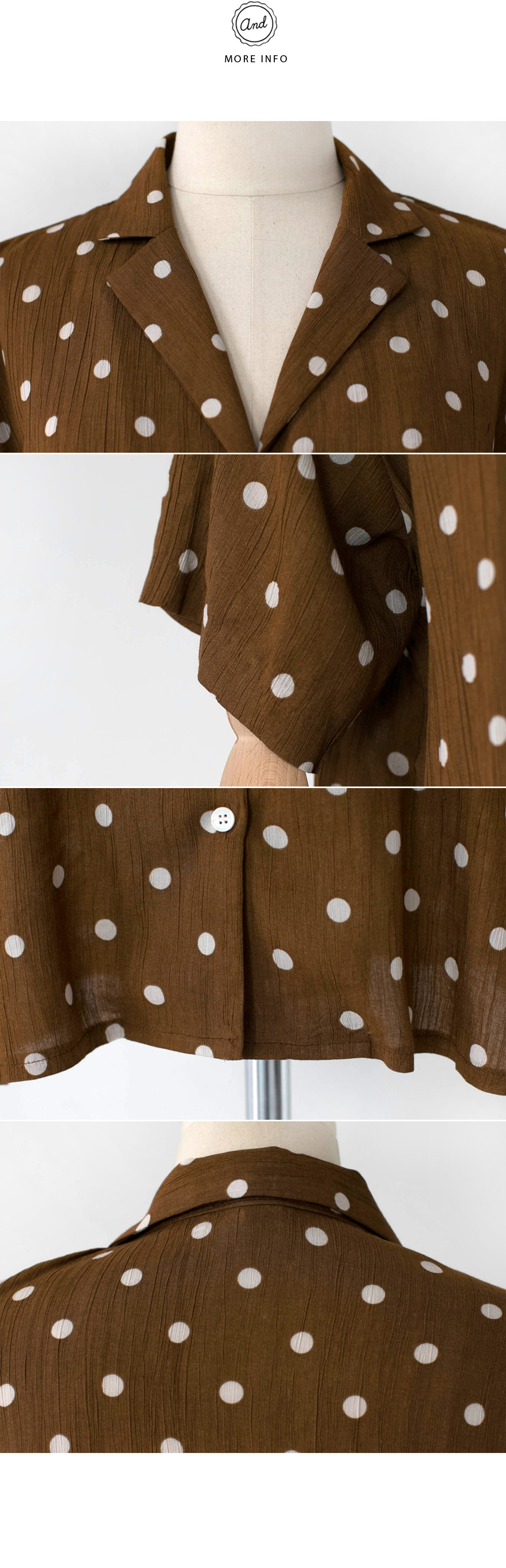 オープンカラードットリンクルブラウス・全2色 | DHOLIC | 詳細画像8