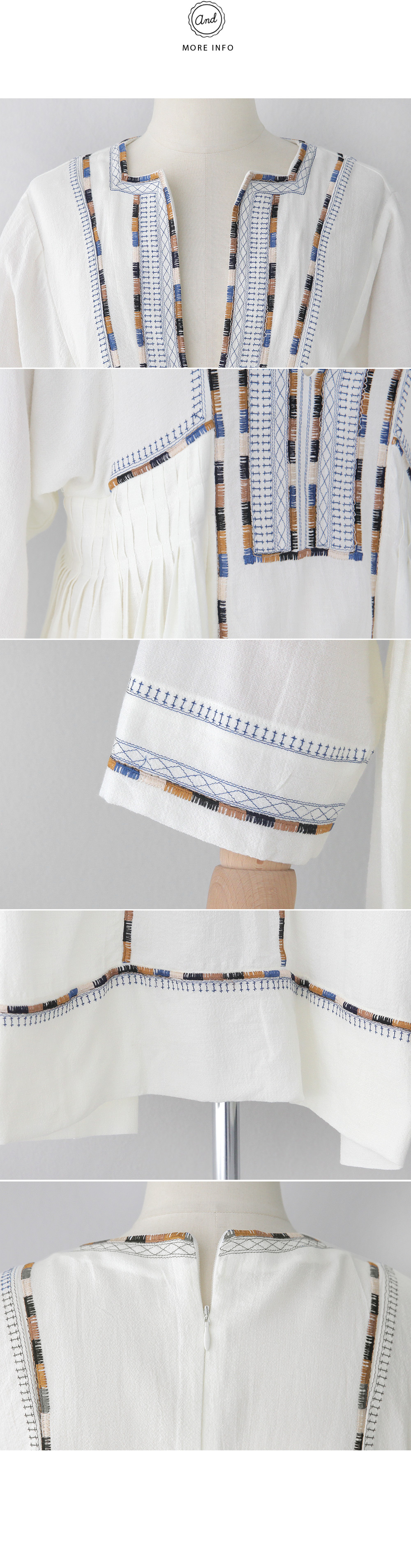 ディープVネックエスニック刺繍ロングワンピース・全1色 | DHOLIC | 詳細画像6