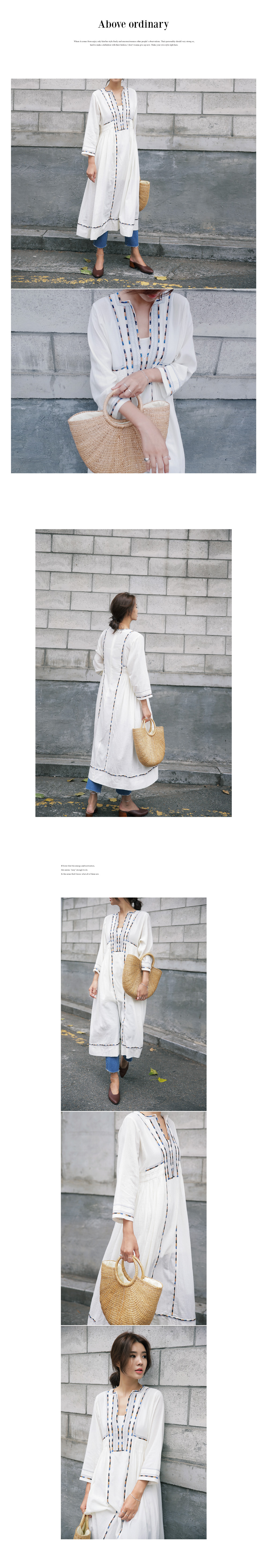 ディープVネックエスニック刺繍ロングワンピース・全1色 | DHOLIC | 詳細画像2