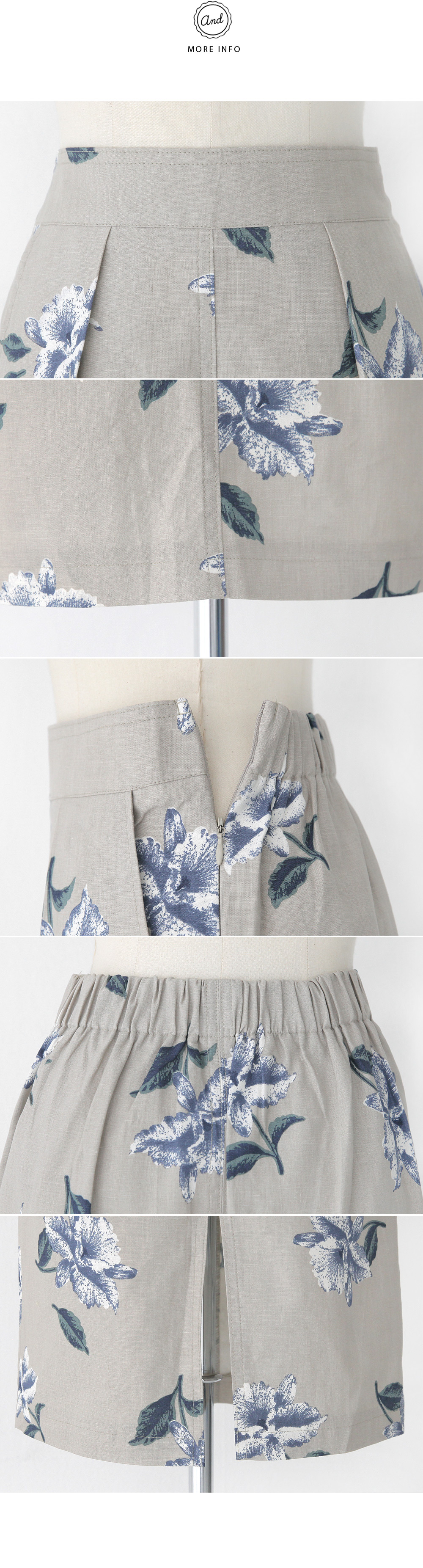 <font color=red><b>**雑誌mer11月号掲載**</b></font>リネン混フラワーミモレタイトスカート・全2色 | DHOLIC | 詳細画像6