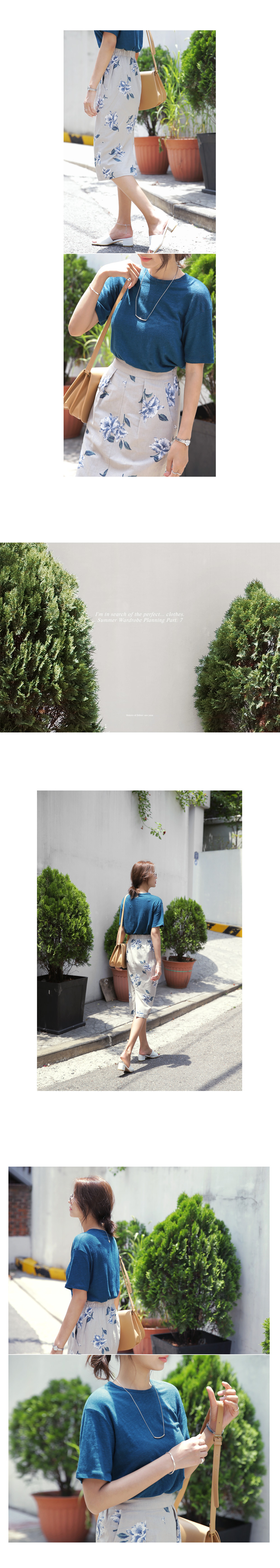 <font color=red><b>**雑誌mer11月号掲載**</b></font>リネン混フラワーミモレタイトスカート・全2色 | DHOLIC | 詳細画像2