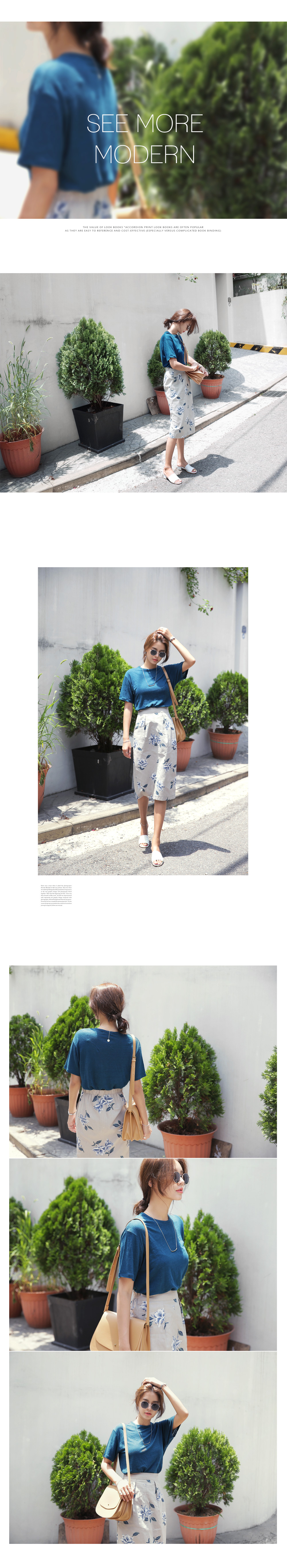 <font color=red><b>**雑誌mer11月号掲載**</b></font>リネン混フラワーミモレタイトスカート・全2色 | DHOLIC | 詳細画像3