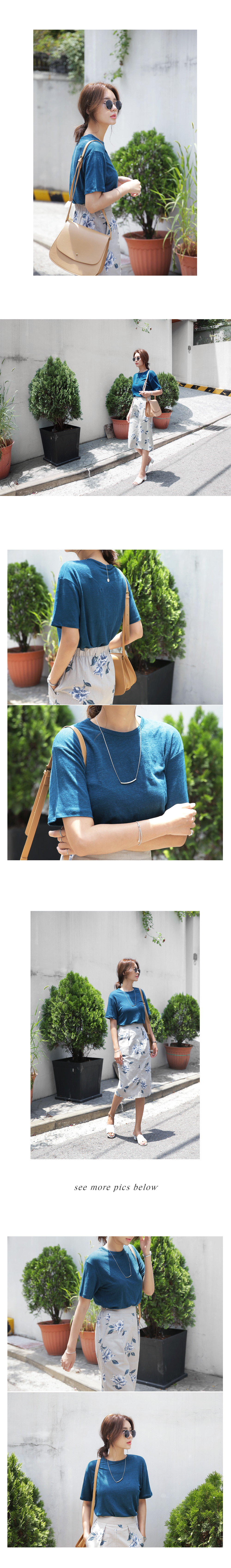 <font color=red><b>**雑誌mer11月号掲載**</b></font>リネン混フラワーミモレタイトスカート・全2色 | DHOLIC | 詳細画像4