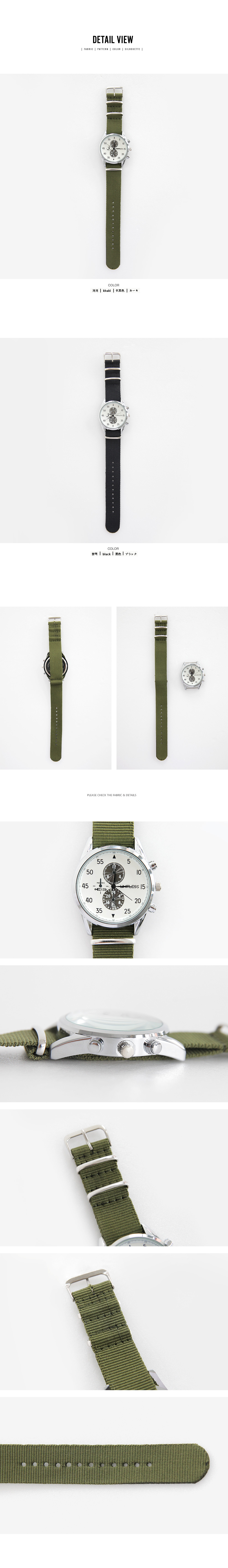 ナイロンベルトトリプルタイム腕時計・全2色 | 詳細画像3