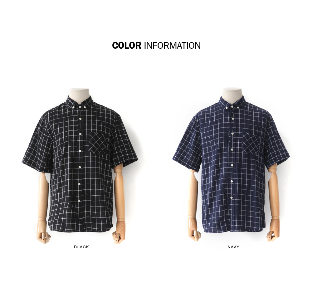 リネン混ウィンドーペンチェックシャツ・全2色 | 詳細画像2