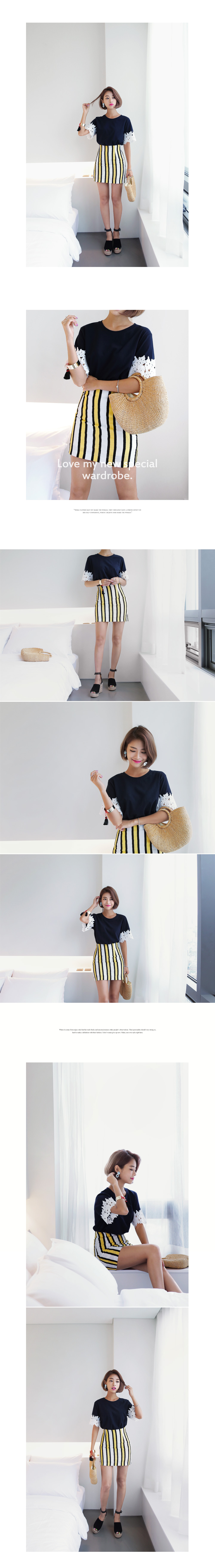 クロッシェレースラウンドネックTシャツ・全3色 | DHOLIC | 詳細画像4